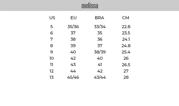 melissa Size Guide