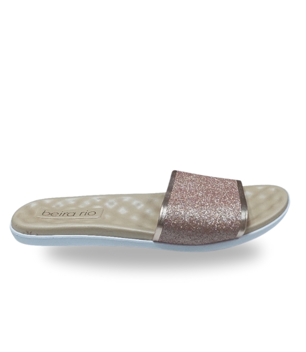 Beira Rio Tira Pronta Womens Metallic Premium Flats Stylish and Comfortable
