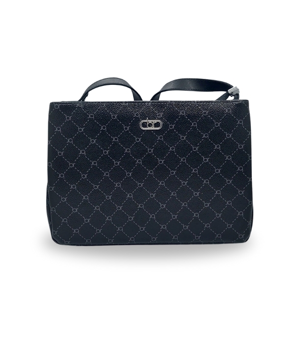 Beira Rio Black Monogram Handbag for Women Travel and Work HB32 Black