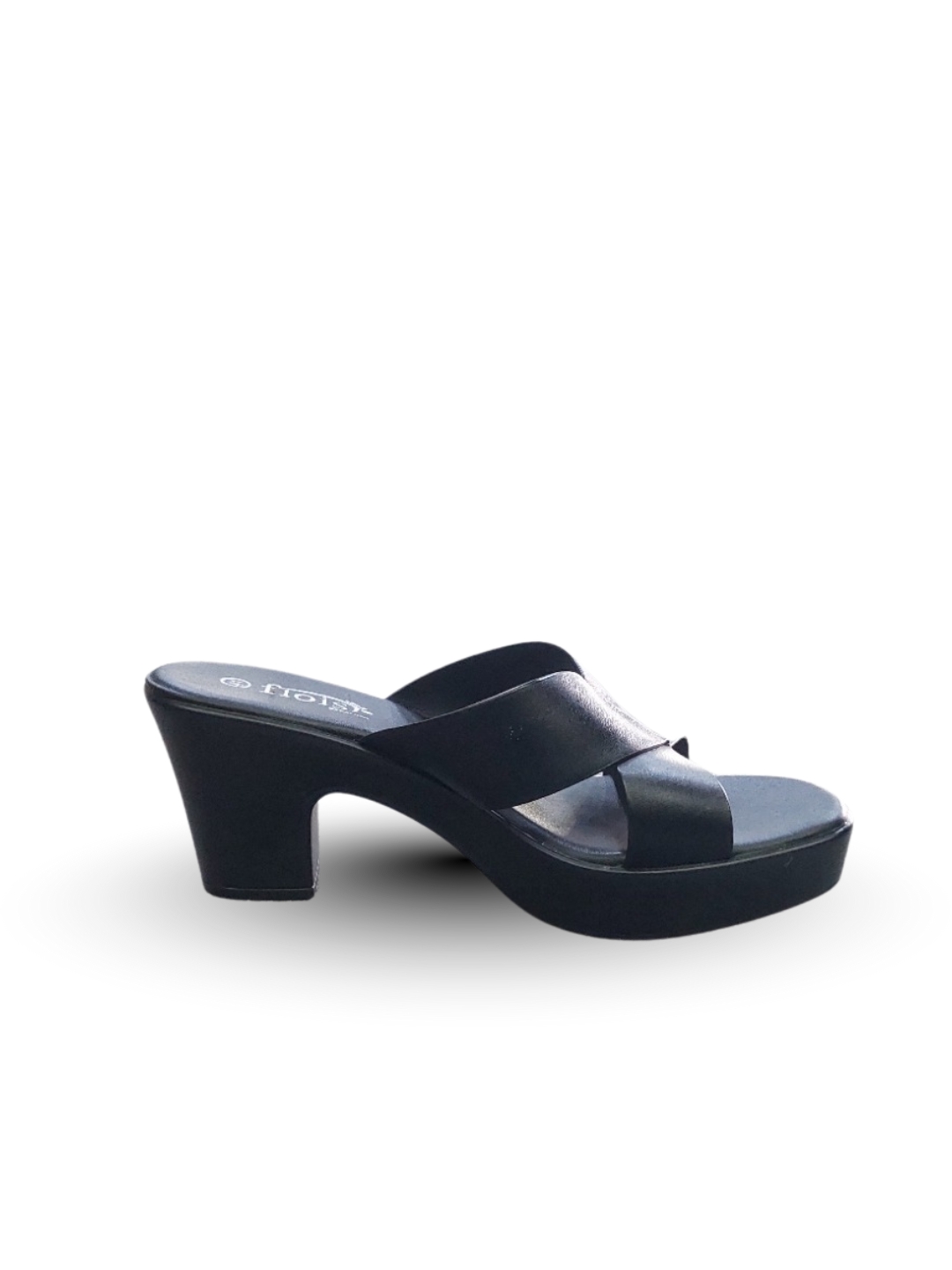 Flois Women X Strap Open Toe Block Heel