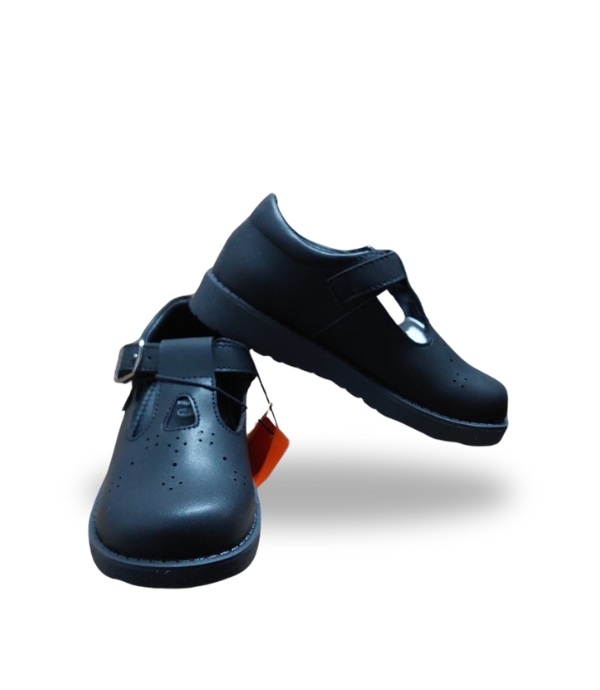 FITKIDS GIRLS DURABLE T-BAR SCHOOL SHOES Black 34