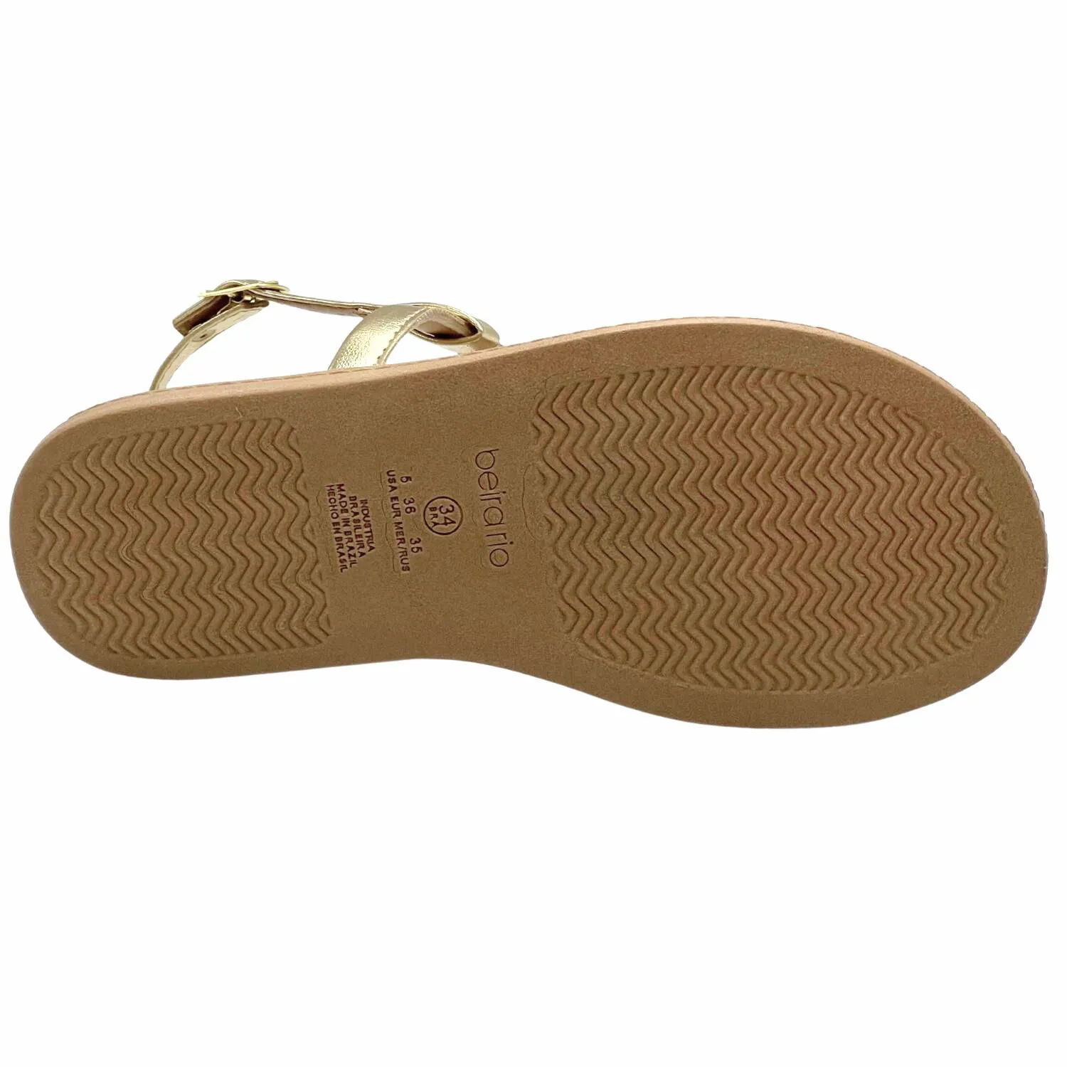 Beira Rio Metallic Premium Women�s Shoes Elegant Comfortable Flat Sandals