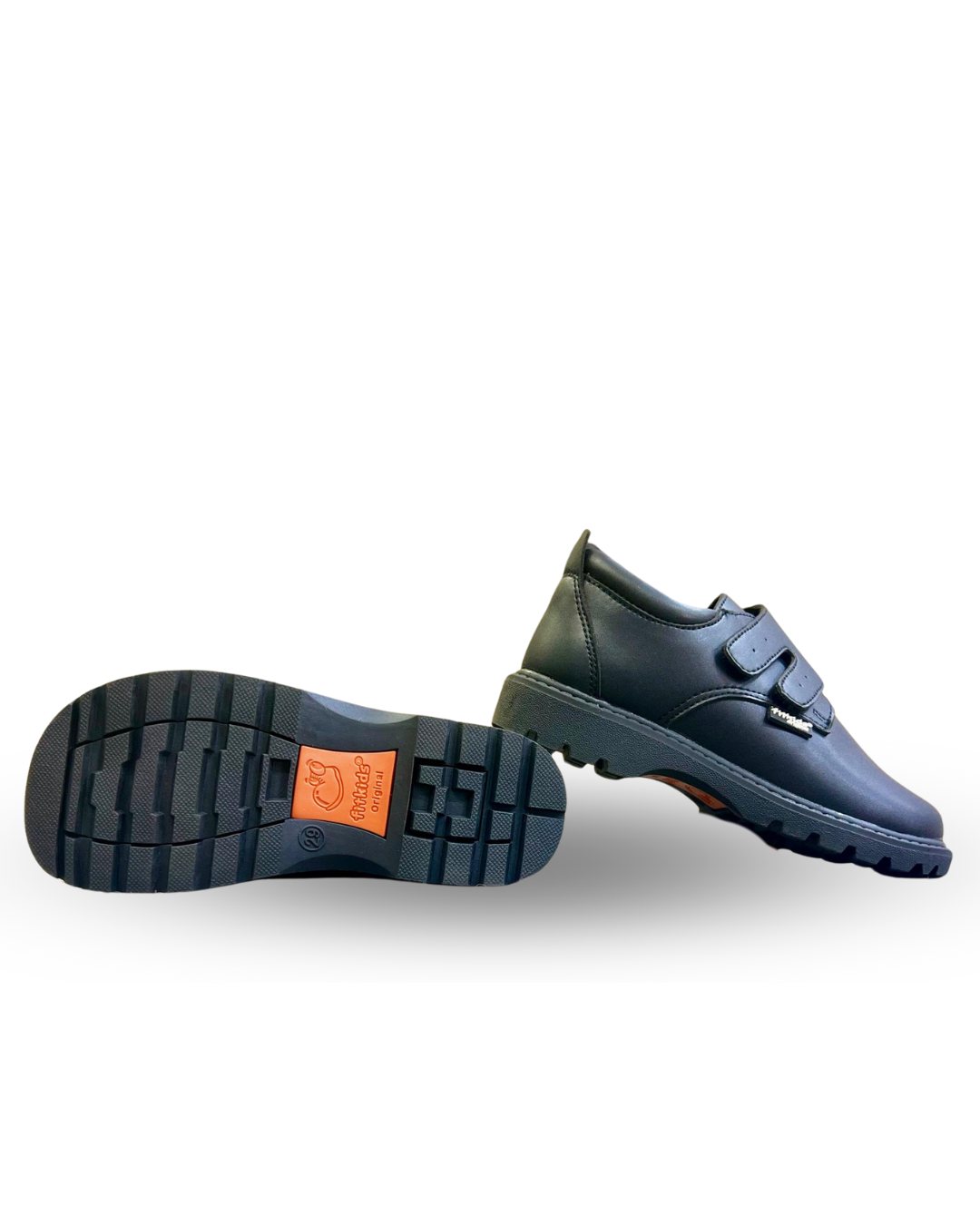 Fit kids School Shoes with strap Black