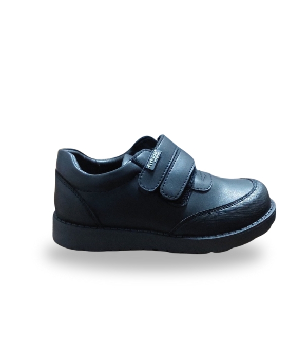 FITKIDS BOYS DOUBLE SCRAP SCHOOL SHOES Black 27