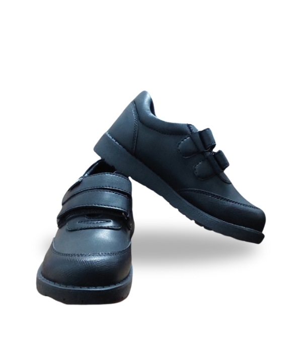 FITKIDS BOYS DOUBLE SCRAP SCHOOL SHOES Black 32
