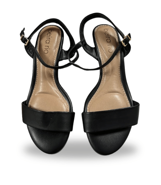 Beira Rio Napa Turim Heel Sandals Black 38