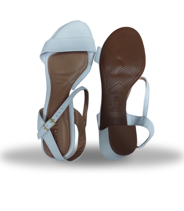 Beira Rio Napa Turim Heel Sandals White 40