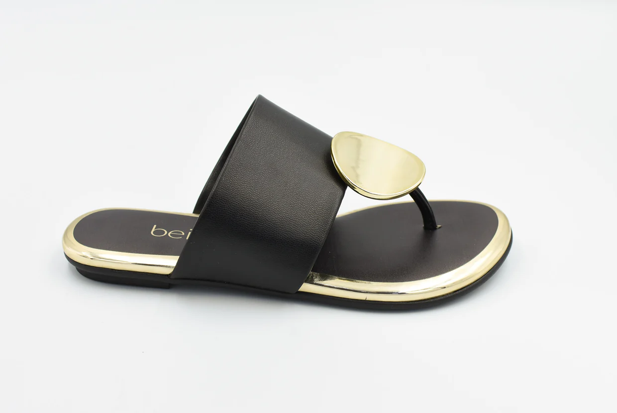 Beira Rio Napa Turim Toe Ring Flat Slip om Black 39