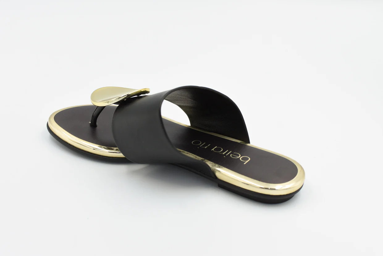Beira Rio Napa Turim Toe Ring Flat Slip om Black 40