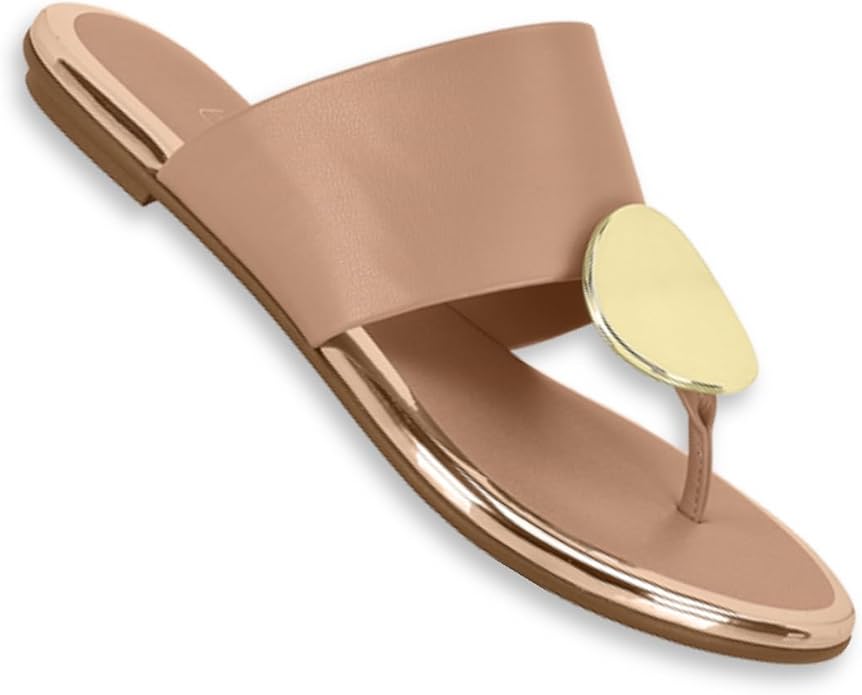 Beira Rio Napa Turim Toe Ring Flat Slip om Nude 40