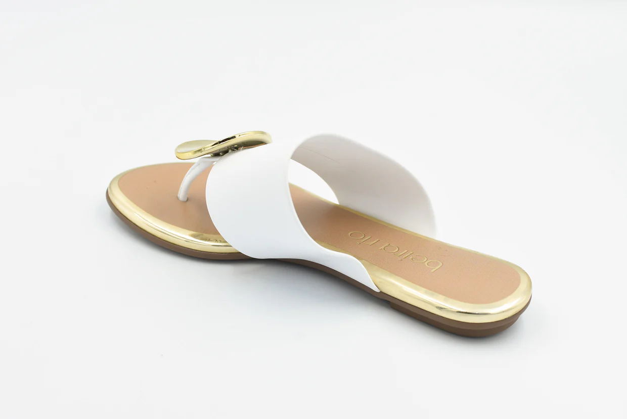 Beira Rio Napa Turim Toe Ring Flat Slip om White 38