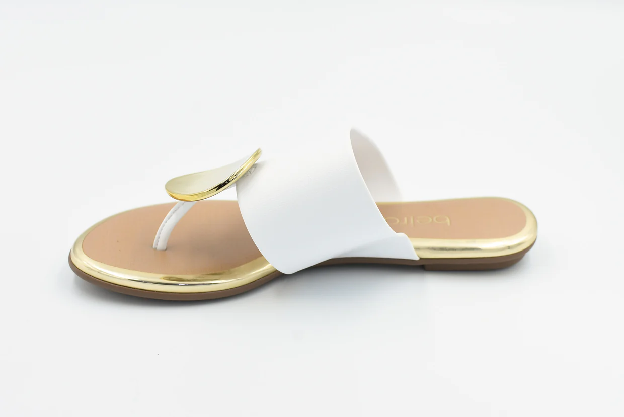 Beira Rio Napa Turim Toe Ring Flat Slip om White 40