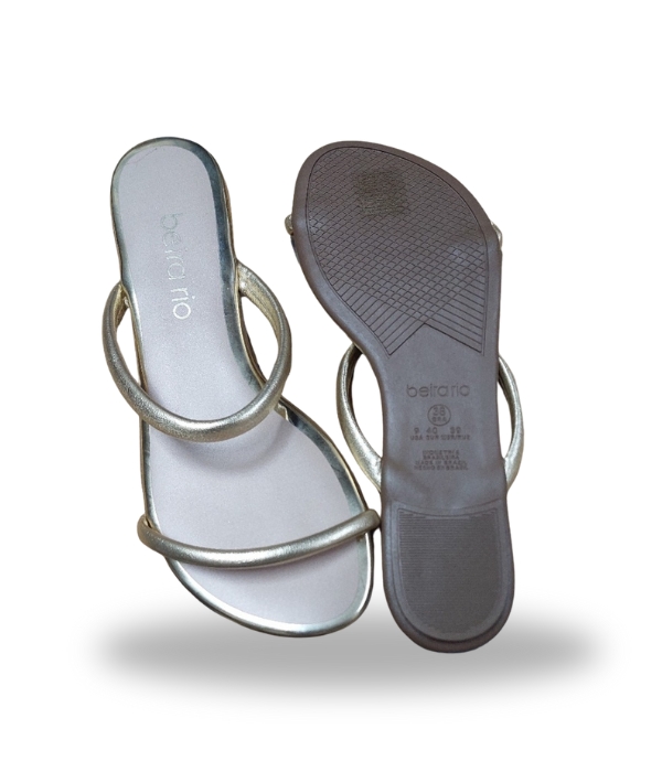 Beira Rio Tira Pronta Metalizado Premium Flat Gold 39