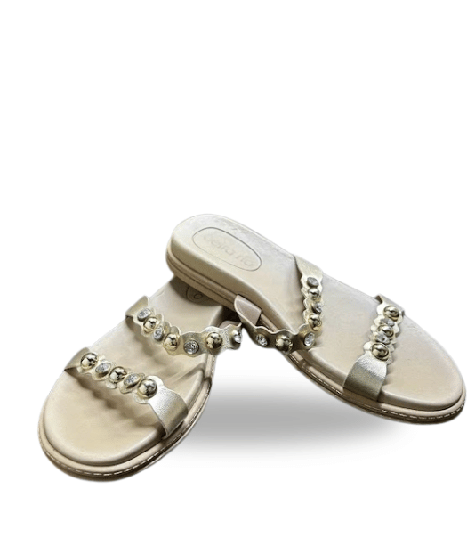 BEIRA RIO Metalizado Premium Slip-On Sandals Gold for Women