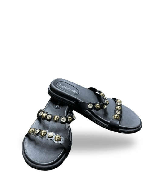 Beira Rio Metalizado Premium Slip on Sandals Black 39