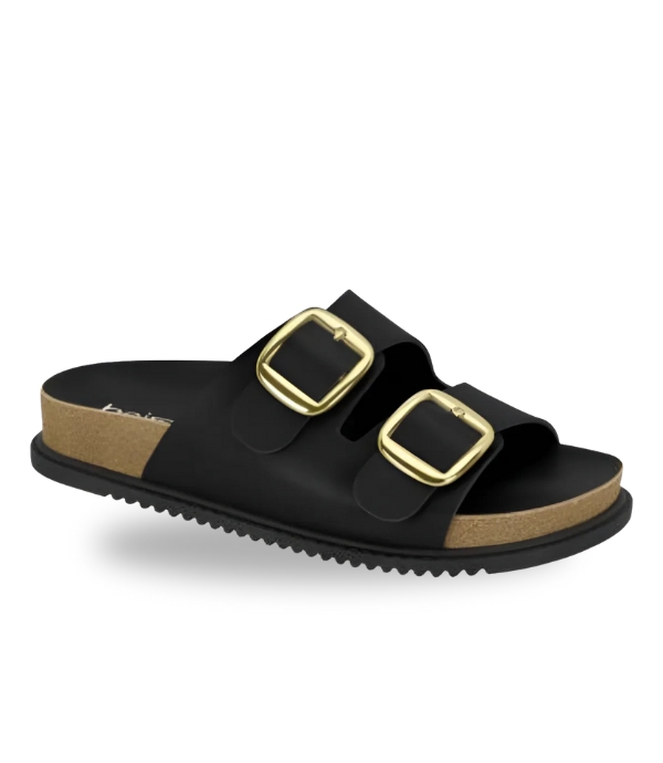 Beira Rio Napa Turim Strech Slip on Sandal Black 39