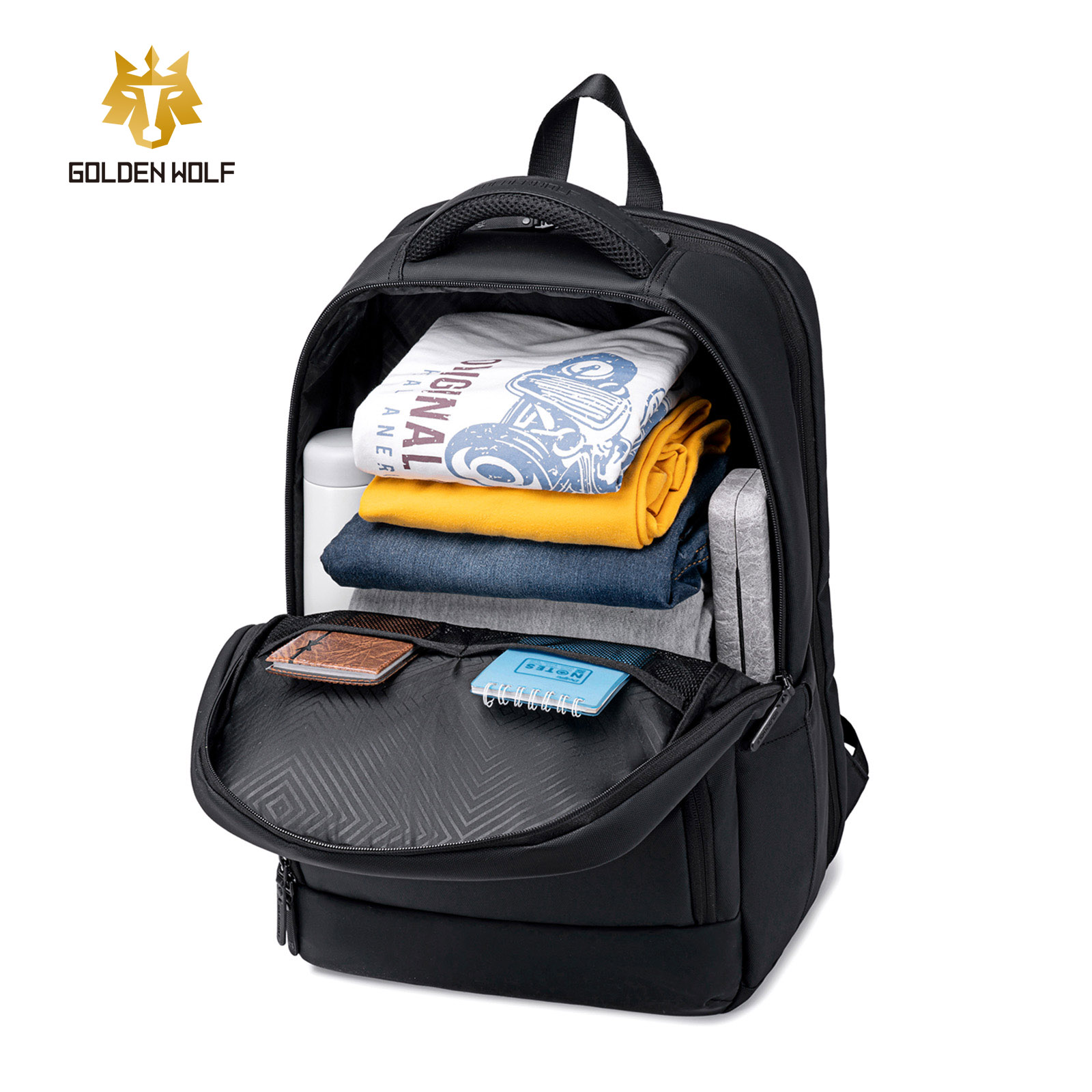 GOLDEN WOLF OFFICE TRAVEL BACKPACK LAPTOP BAG