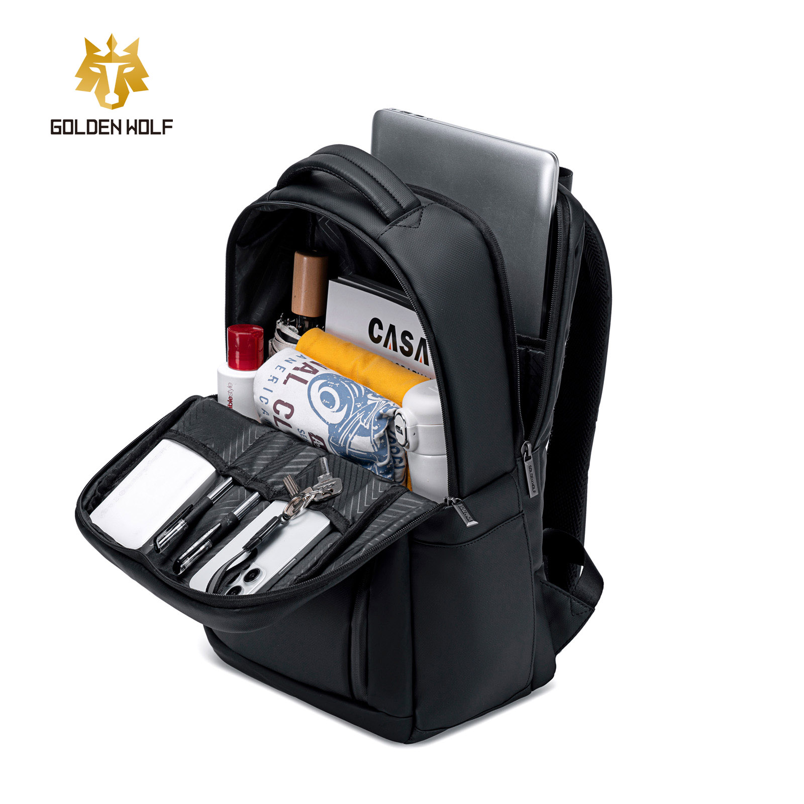 GOLDEN WOLF SLIM BACKPACK LAPTOP BAG