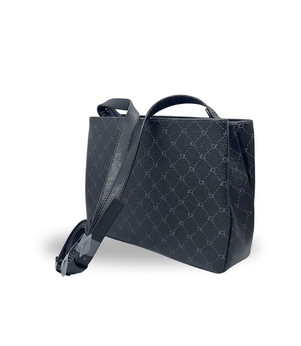 Beira Rio Black Monogram Handbag for Women Travel and Work HB32 Black