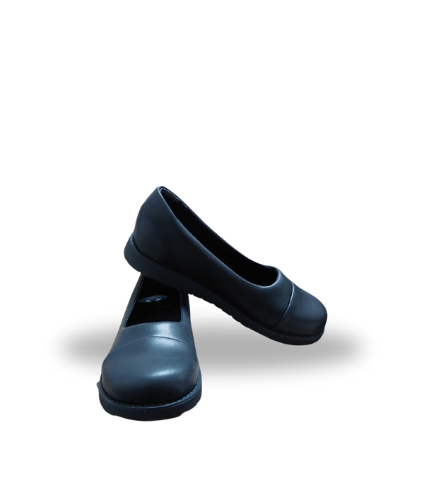 Fitkids Girls slip on Flat School Shoes Black 39