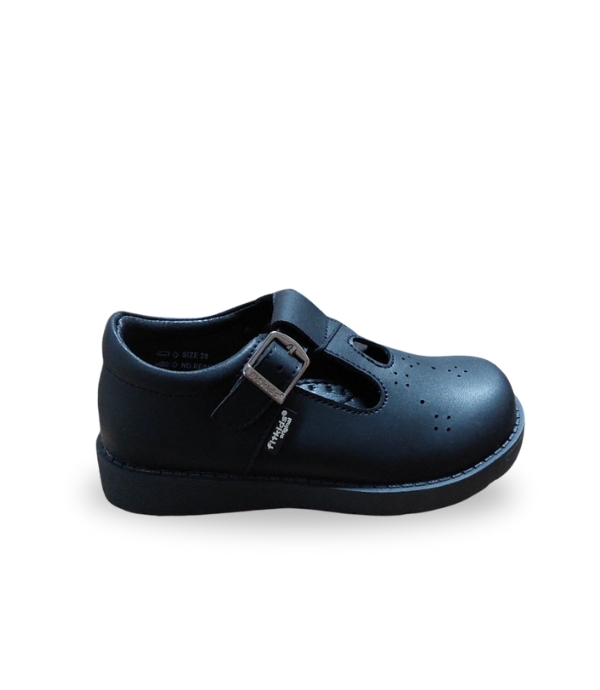 FITKIDS GIRLS DURABLE T-BAR SCHOOL SHOES Black 30